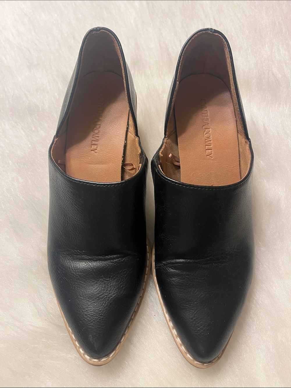 Cynthia Rowley Black Pointed Slip-Ons